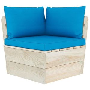 vidaXL Perne canapea din paleți, 3 buc., albastru deschis, textil imagine