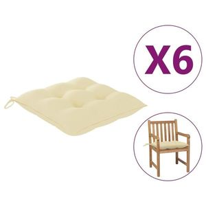 vidaXL Perne de scaun, 6 buc., alb crem, 50x50x7 cm, textil oxford imagine