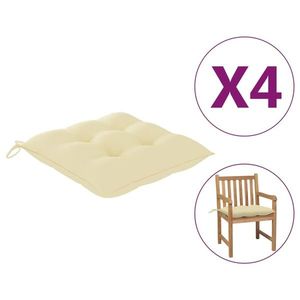 vidaXL Perne de scaun, 4 buc., alb crem, 50x50x7 cm, textil oxford imagine