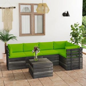 vidaXL Set mobilier grădină din paleți cu perne, 6 piese, lemn de pin imagine