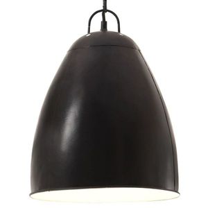 vidaXL Lampă suspendată industrială, negru, 32 cm, E27, rotund, 25 W imagine