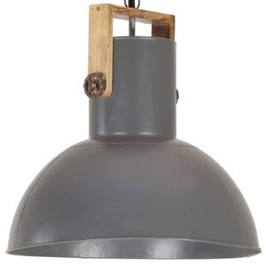 vidaXL Lampă suspendată industrială 25 W gri, 52 cm, mango E27, rotund imagine