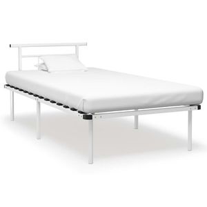 vidaXL Cadru de pat, alb, 100 x 200 cm, metal imagine