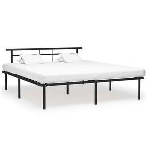vidaXL Cadru de pat, negru, 200 x 200 cm, metal imagine