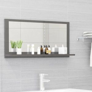 vidaXL Oglindă de baie, gri extralucios, 80 x 10, 5 x 37 cm, PAL imagine