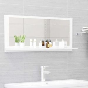 vidaXL Oglindă de baie, alb extralucios, 90 x 10, 5 x 37 cm, PAL imagine