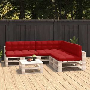vidaXL Perne canapea din paleți, 7 buc, roșu imagine