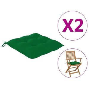 vidaXL Perne de scaun, 2 buc., verde, 40x40x7 cm, textil oxford imagine