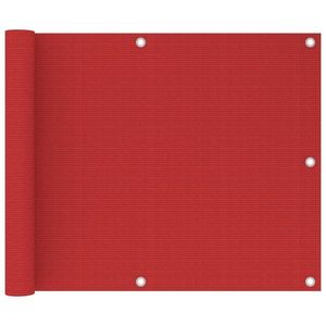 vidaXL Paravan de balcon, roșu, 75 x 500 cm, HDPE imagine