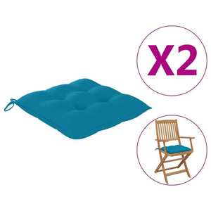 vidaXL Perne de scaun 2 buc. albastru deschis 40x40x7 cm textil oxford imagine