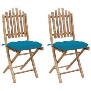vidaXL Perne de scaun, 2 buc., albastru deschis, 40 x 40 x 7 cm, textil imagine