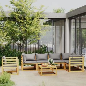 vidaXL Set mobilier grădină cu perne, 7 piese, lemn masiv de acacia imagine