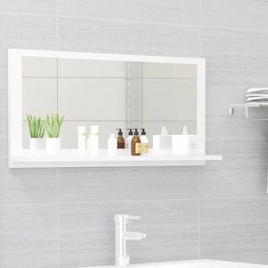 vidaXL Oglindă de baie, alb extralucios, 80 x 10, 5 x 37 cm, PAL imagine