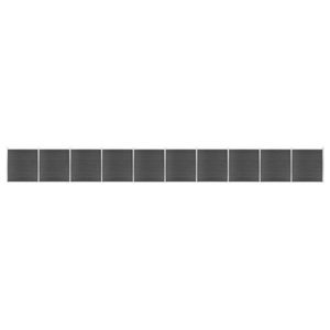vidaXL Set de panouri de gard, negru, 1737x186 cm, WPC imagine