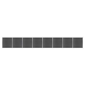 vidaXL Set de panouri de gard, negru, 1391x186 cm, WPC imagine