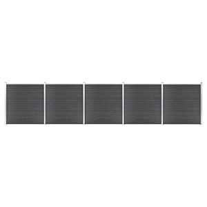 vidaXL Set de panouri de gard , WPC , 872x186 cm, negru imagine