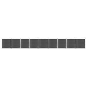 vidaXL Set de panouri de gard, negru, 1564x186 cm, WPC imagine