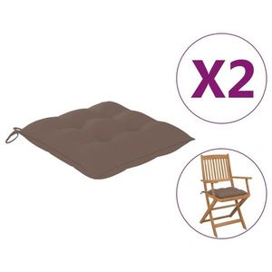vidaXL Perne de scaun, 2 buc., gri taupe, 40 x 40 x 7 cm, textil imagine
