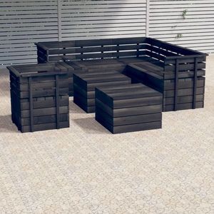 vidaXL Set mobilier grădină paleți 8 piese lemn masiv pin, gri închis imagine