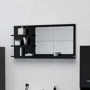 vidaXL Oglindă de baie, negru, 90 x 10, 5 x 45 cm, PAL imagine