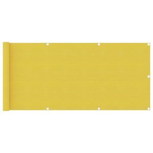 vidaXL Paravan pentru balcon, galben, 75 x 400 cm, HDPE imagine