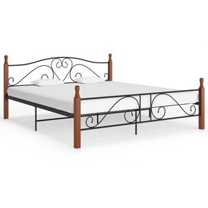 vidaXL Cadru de pat, negru, 180x200 cm, metal imagine