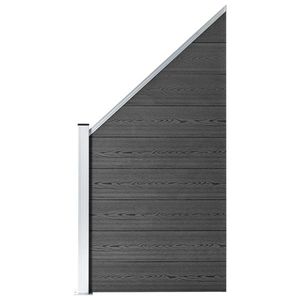 vidaXL Panou de gard, negru, 95 x (105-180) cm, WPC imagine
