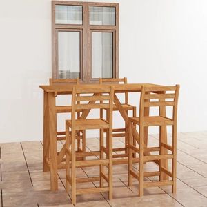 vidaXL Set mobilier bar de exterior, 5 piese, lemn masiv de acacia imagine