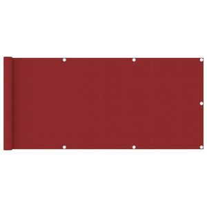 vidaXL Paravan pentru balcon, roșu, 75x400 cm, HDPE imagine