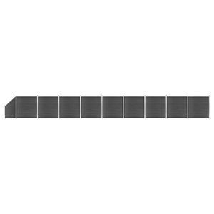vidaXL Set de panouri de gard, negru, 1657x(105-186) cm, WPC imagine