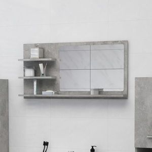vidaXL Oglindă de baie, gri beton, 90 x 10, 5 x 45 cm, PAL imagine