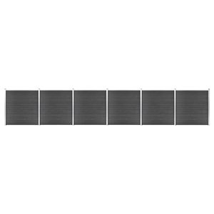 vidaXL Set de panouri de gard, negru, 1045x186 cm, WPC imagine