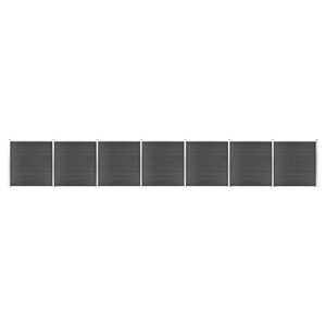 vidaXL Set de panouri de gard, negru, 1218x186 cm, WPC imagine