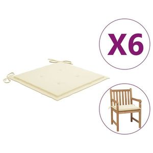 vidaXL Perne scaune de grădină 6 buc. crem 50x50x3 cm țesătură Oxford imagine