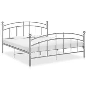 vidaXL Cadru de pat, gri, 180x200 cm, metal imagine