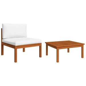 vidaXL Set mobilier de grădină cu perne, 2 piese, lemn masiv acacia imagine