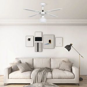 vidaXL Ventilator de tavan cu iluminare, alb, 106 cm imagine