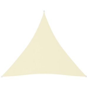 vidaXL Pânză parasolar, crem, 4x4x4 m, țesătură oxford, triunghiular imagine