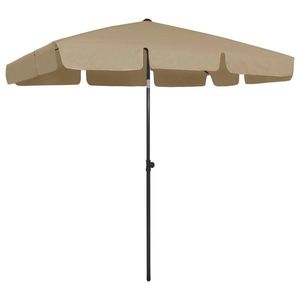 vidaXL Umbrelă de plajă, gri taupe, 200x125 cm imagine
