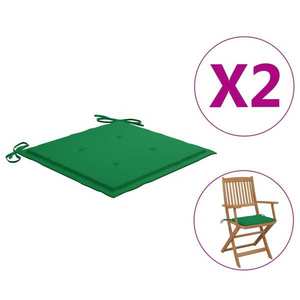 vidaXL Perne scaune grădină 2 buc. verde 40x40x3 cm țesătură Oxford imagine