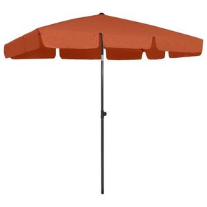 vidaXL Umbrelă de plajă, cărămiziu, 200x125 cm imagine