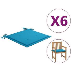 vidaXL Perne scaune grădină 6 buc. albastru 50x50x3 cm țesătură Oxford imagine