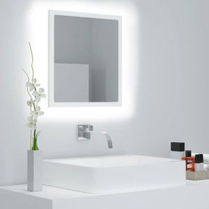 vidaXL Oglindă de baie cu LED, alb, 40x8, 5x37 cm, acril imagine