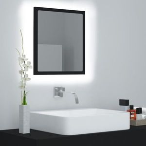 vidaXL Oglindă de baie cu LED, negru, 40x8, 5x37 cm, acril imagine