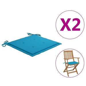 vidaXL Perne scaune grădină 2 buc. albastru 40x40x3 cm țesătură Oxford imagine