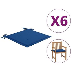 vidaXL Perne scaun grădină, 6 buc., albastru regal, 50x50x3 cm, textil imagine