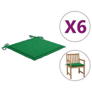 vidaXL Perne scaune de grădină 6 buc. verde 50x50x3 cm țesătură Oxford imagine