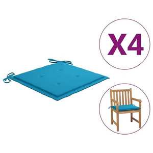 vidaXL Perne scaune grădină 4 buc. albastru 50x50x3 cm țesătură Oxford imagine