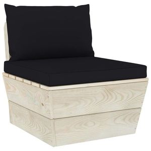 vidaXL Perne de canapea din paleți, 2 buc., negru, material textil imagine