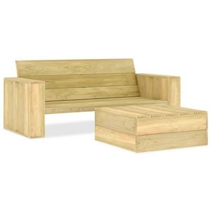 vidaXL Set mobilier de grădină, 2 piese, lemn de pin tratat imagine